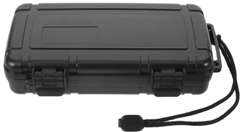 STOBAZA Custodia Portatile per Sigari 5 Posti con Umidificatore, Resistente All'umidità e Imbottitura in Spugna, Contenitore Nero per Viaggi D'affari e Avventure All'aperto
