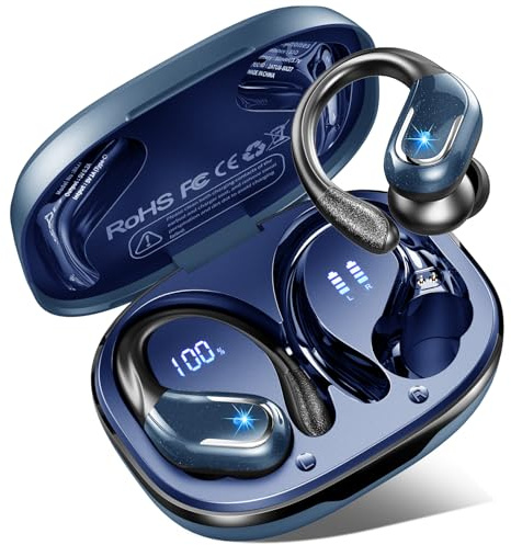 Ecouteurs Bluetooth Sans Fil Sport avec Crochets d'Oreille, 75H Autonomie