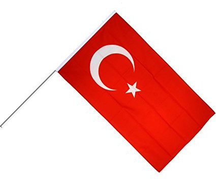 Flaggenfritze Große Stockflagge Türkei 60 x 90 cm – eindrucksvoll Flagge zeigen bei Fest und Event