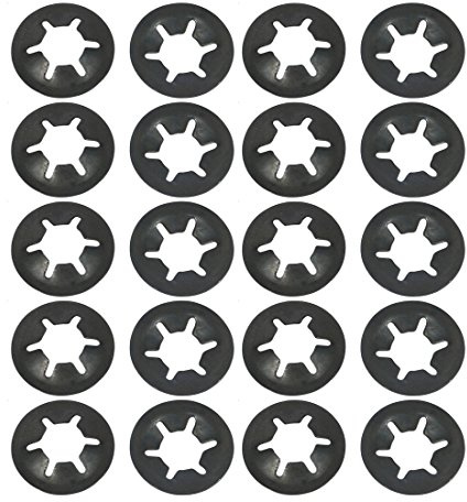 sourcing map 20 Stück Drücken Sicherungsscheibe Sicherungsclips Verschluss Innen Zahnscheiben M8 x 18mm 65Mn Schwarz