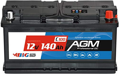 BIG Versorgungsbatterie AGM 12V 140Ah C100 Solar-Batterie für Wohnmobil statt 130Ah 120Ah