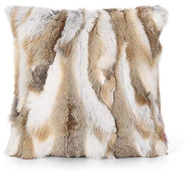 yingda1992 Rabbit Pelt Sofa Pillow Case Home Living Room for Decorative Fur Cushion Cover Throw Pillows Covers Case (Yellow) 16in×16in