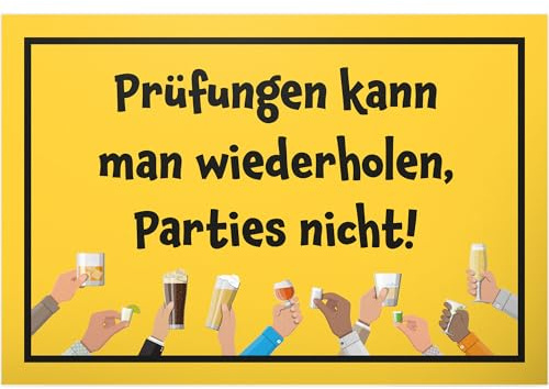 DankeDir! Prüfungen wiederholen - Schild 30 x 20 cm - Partydeko Studenten Geschenkidee Party Geschenk Dekoration - Studienabschluss Deko Karte Abschluss Studium Glückwunschkarte