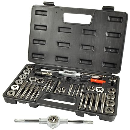 Gewindeschneider Set 40 teilig Zollgewinde SAE Gewindebohrer zöllig Gewindeschneidsatz 40 Teile Schneideisen