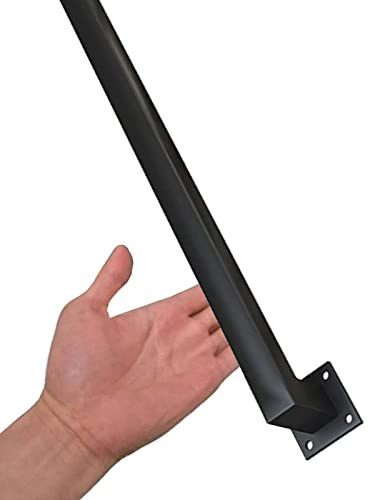 Kit Staffe Corrimano Scale, Nero | Corrimano di sicurezza per ringhiera per scale per montaggio a parete per esterni per interni, barre di supporto quadrate in ferro battuto in metallo ( Size : 120cm
