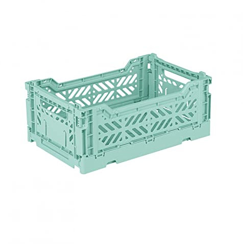 Ay-Kasa Cassetta pieghevole, stabile in plastica, impilabile, Ocean, Mini (27 x 17 x 11 cm)