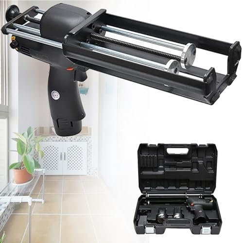 Cordless Caulking Gun,Electric Caulking Gun Drip Battery Powered Adhesive Caulk Gun Battery, Fast Charger,for Filling, Sealing,1xBattery