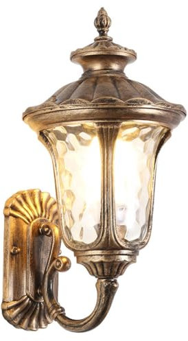 Außenlampe Vintage Wandlampe Wasserdicht IP44 Aluminium Und Glas Aussenleuchte Retro E27 Outdoor Wandbeleuchtung Landhaus Gartenlampe Hauseingang Hoflampe Eingangs Außen-Wandleuchten,Bronze