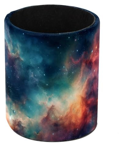 Galaxy Star Sky Standing Pencil Case, Cute Round Pen Holder Pouch Pencil Bag Makeup Brush Boxes for School Students Office Women Teens Girls Boys