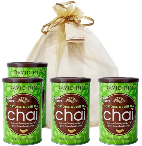 GUSTONE. David Rio Geschenkset Tortoise Green Tea 4 x 398g Dosen Chai Latte