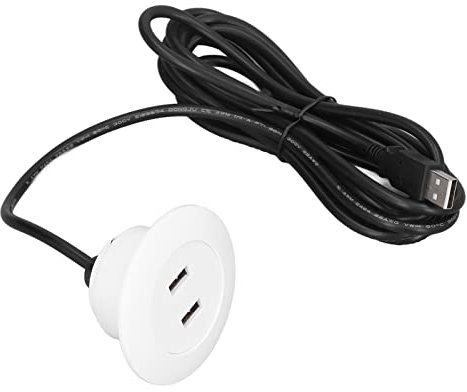 MUNEFE Prise De Multiprise USB Encastrée, Deux Ports De Chargement USB, Prise De Station Dede Bureau pour Canapé Table De Nuit(Blanc)