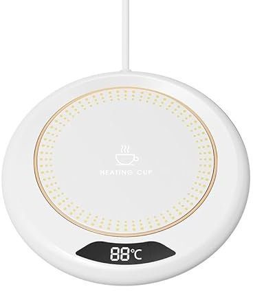 VORAE Coffee Mug Warmer for Desk, Tea Mug Warmer with 3 Temperature Setting, USB Beverage Warmer with Auto Shut Off, Portable Electric Cup Warmer for Coffee, Tea, Milk (White)