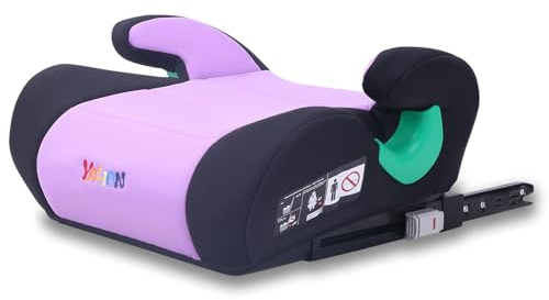 YALION Sitzerhöhung Auto Kinder Kindersitzerhöhung ISOFIX, Lila | Nach i-Size Norm R129, Kinderautositz/Autositz für Kinder 125-150cm(ca. 6-10 Jahre), 3-Punkt-Gurt