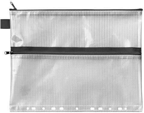 VELOFLEX 2707000 - Reißverschlusstasche DIN A4, transparent, aus gewebeverstärktem EVA-Material, 1 Dokumententasche zum Abheften