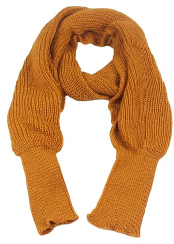 vreplrse Gestrickte Wollschals für Damen bleiben den ganzen Winter über gemütlich und stilvoll. Langer Winterschal für Damen im europäischen Stil, Gelb