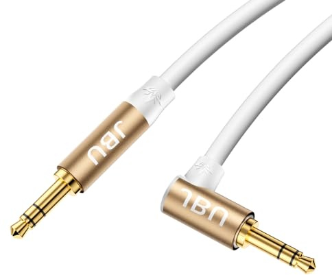 Aux Cable Cavo audio stereo da 3,5 mm, Jack Cable Hi-Fi, cavo di alta qualità per cuffie, telefoni mobili, auto, PC, sistemi stereo, altoparlanti, lettori MP3 (angolo retto – 2 m)