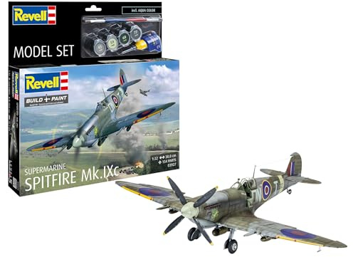 Revell Model Set 63927 Supermarine Spitfire Mk.IXc 1:32 Scale Unbuilt/Unpainted Plastic Model Kit with Accessories
