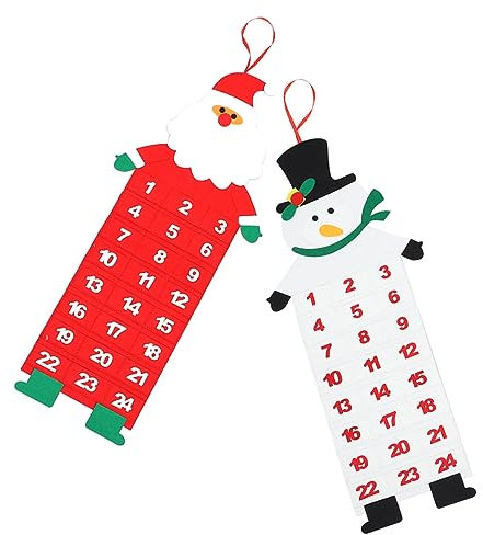 KONTONTY Wandkalender Aus Filz Weihnachten Adventskalender Hängende Dekoration Türkalender Anhänger Weihnachtsdeko