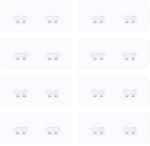 8 Pack Shower Caddy Adhesive Replacement, Strong Adhesive Sticker Hooks for Corner Bathroom Storage Corner Shelves Kitchen Racks Waterproof Wall Hooks for Shower Caddy Basket Shelf No Drilling