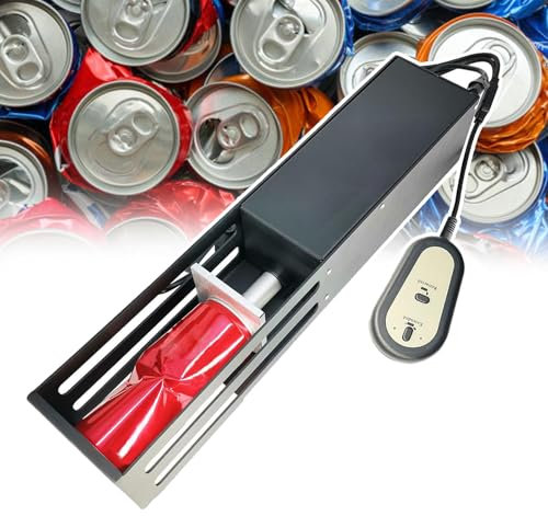 pedenencelia Electric Metal Can Crusher For Recycling 12oz&16oz Aluminum Cans,Applicable To 200~550ml Cans Heavy-Duty Smasher,Aluminum Can Crusher For Home Commercial Use,black