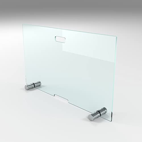 BIJON Kaminschutzgitter aus Spezial-Sicherheitsglas | Hitzeschutz Funkenschuztgitter, Ofenschutzgitter aus echtem ESG-Glas, Kamin Ofen Glas Funkenschutz FIREclassic 70 x 50 cm