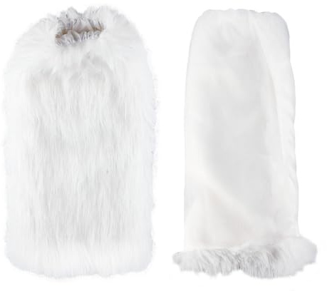 DELORIGIN Beinwärmer Aus Kunstpelz Weiche Pelzige Stiefelüberzüge Flauschige Furry Kostüm Lange Overknee Pelzsocken Für Damen Warme Winterbein Accessoires Weihnachtskostüm Dekoration