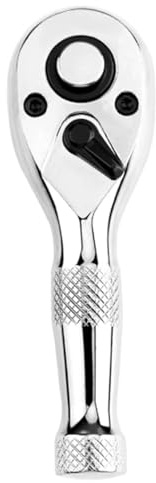 Gasea Stubby Ratchet Wrench, 1/4 Drive Mini Ratchet Handle, 72-Tooth Quick-Release Reversible Ratchet Socket Wrench