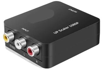 Adaptador HD 1080P AV a HDMI, convertidor compuesto compatible con RCA a HDMI, adaptador HDMI a AV RCA for N64 Wii PS1/2/3 Xbox One SNES(B Style AV TO HDMI)