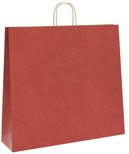 vidaXL Papiertragetaschen 250 Stk., Papiertüten mit Henkeln, Kraftpapiertüten, Geschenktüten für Einkaufen Hochzeiten Verpackungen Partys Geburtstag Weihnachten, Rot 54x15x49cm