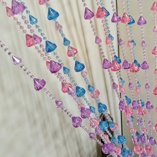 ave split Perlenvorhang, Türen, Acryl, hängende Türperlen, Fadenvorhänge, Quaste, Raumteiler, Dekoration für Tür, Fenster, Wohnzimmer, Hochzeit, 053dzs (Rosa + Blau + Lila, bunt)