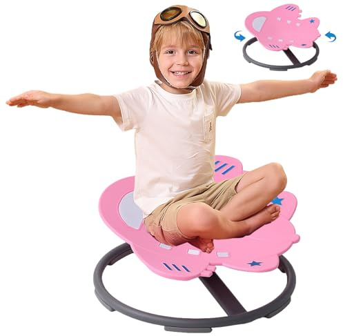 BABAMU Chaise Sensorielle Autisme Produits Sensoriels Jouets Sensoriels Chaise Tournante Autisme Chaise Tournante pour Enfants Chaise Pivotante Entraînement à la Coordination Corporelle (Rose)