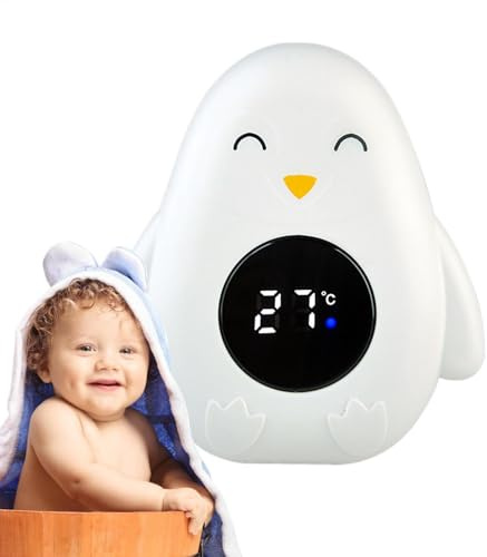 Badetemperaturmesser Babysicherheit - Digitaler schwimmender Temperaturtester für Wasser, Cartoon-Pinguin-Form, LED-Anzeige | genaue Messung, Temperaturtester für Mädchen und