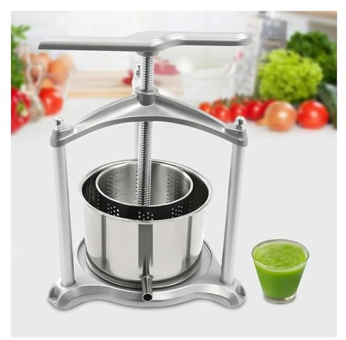 TAIPINGOZ Pressoir à Fruits Manuel, Pressoir à Vin, Presse Manuelle avec poignée en T, for cidre, Fromage, Herbes et légumes(3L/0.8 Gallon)