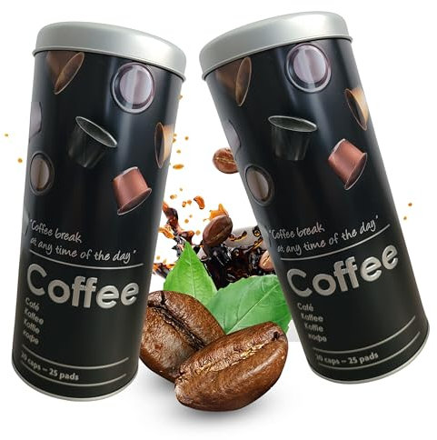LIVIZIMO Cialde da caffè ermetiche – Barattolo per cialde e capsule di caffè con coperchio – Capsule di caffè – Conservazione ermetica – Barattolo per cialde caffè con coperchio per tutti i cialde.