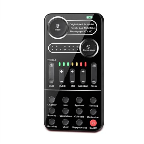 Drfeify Ensemble de Cartes Sonores en Direct sur Ordinateur Professionnel avec 9 Effets Sonores Mini Machine D'effets pour les Jeux Informatiques, Changeur de Voix Portable