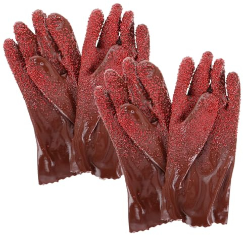 Angoily 2pairs Heavy Duty Drain Gloves Reusable Pvc Cleaning Gloves with Flexible Snake Design for Plumbers Safe for Handling Water and Chemicals