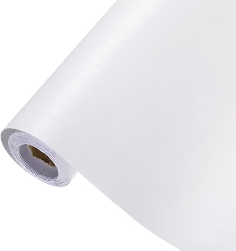 QUARKZMAN Papel De Contacto Con Textura De Madera 23.6 X 394 Autoadhesivo Papel Tapiz Impermeable Para Pelar Y Pegar Encimeras Para Cocina Baño Armarios Blanco