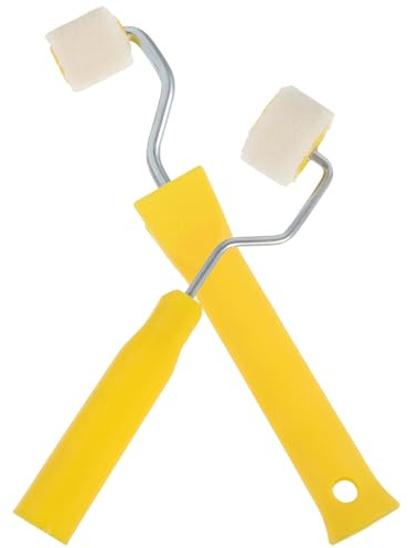 Yardenfun Set Mini Rulli per Vernice 2 CM in Lana Naturale Kit Rullo per Pittura Fai da Te Manico per Piccoli Dettagli e Superfici di Precisione in Casa