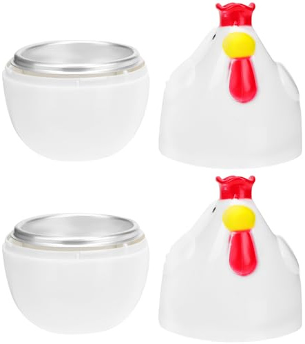 JOINPAYA Lot de 2 Coquetiers Vapeur de Poussin pour Micro-ondes, Cuiseur à Œufs Pratique en Plastique Résistant la Chaleur, Cuisson Saine et Rapide, pour Petit-déjeuner Familial