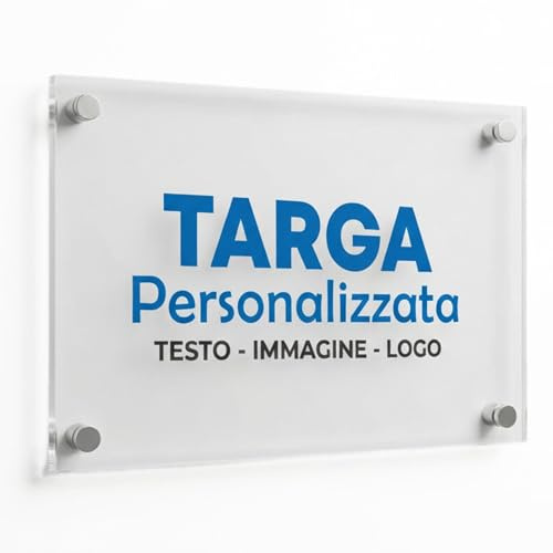 Targa Personalizzata in Plexiglass – Insegna per Studio, Ufficio, Attività, B&B e Case Vacanze – Medico, Avvocato, Dentista – Incisione Laser – Interno/Esterno – Made in Italy (30x40 cm)