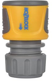 HOZELOCK - Hose Connector Plus ø 12.5- 15mm (1/2- 5/8) Soft Touch: Watertight, Non-slip, Flexible Hose-tail Prevents Twisting, Swelling and Leaks [2070 0000], Yellow/Grey
