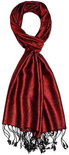 Lorenzo Cana Herrenschal Schal Schaltuch jacquard gewebt 100% Seide Paisleymuster Seidenschal Seidentuch Rot Ton in Ton 7861011