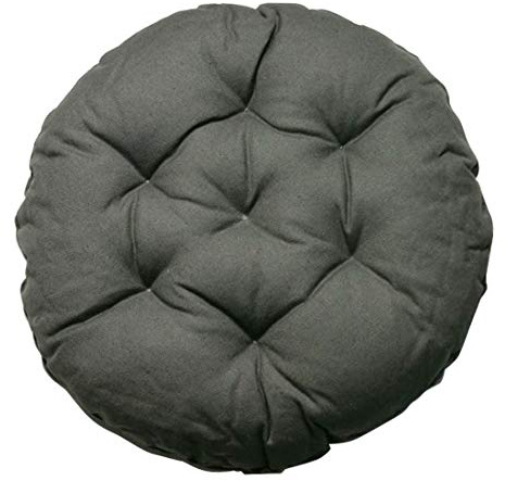 Levoberg Hocker bezug Grau, Sitzkissen rund, Hockerbezug rund Stretch aus Leinen, Memory Foam Kissenbezug, Dicke 7cm, rund Bar Bezug Durchmesser 35cm