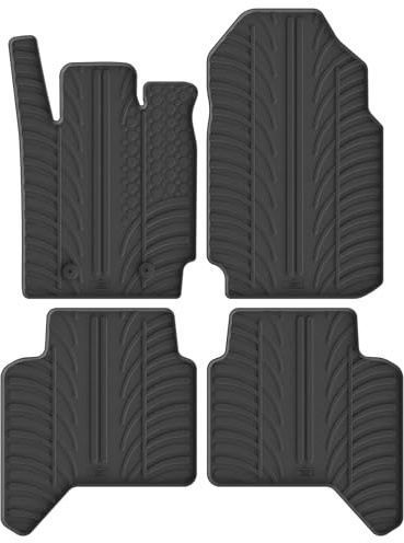 Gledring Satz Gummimatten passgenau | kompatibel mit Ford Ranger (TKE) Double Cab 2013-2022 (Automatik) & Raptor 2019-2022 (T-Profil 4-tlg. + Montageclips)