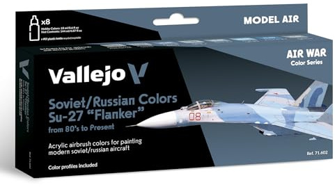 Vallejo Model Air Set 71602 Soviet/Russian colors Su-27 Flanker from 80's to present (8)