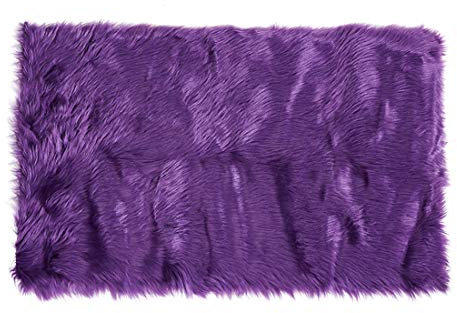sourcing map Soft Faux Fur Rug Indoor Fluffy Faux Sheepskin Area Carpet Rugs for Bedroom Sofa Living Room Rectangle Washable Floor Mat 2 x 3 Feet Purple