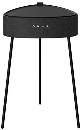 Fontastic „Mesu“ Bluetooth Lautsprecher, Stylische Musik-Box mit Freisprecheinrichtung und Wireless Ladefunktion, Speaker bis zu 6h kabellos Musik hören, Multifunktions-Tisch Schwarz