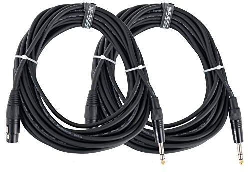 Pronomic JSXF-10 Cavo Audio Patch Set 2 pezzi - cavi adattatori bilanciati - XLR femmina a jack stereo 6,3mm - lunghezza 10 m - per mixer, PA e effetti - nero