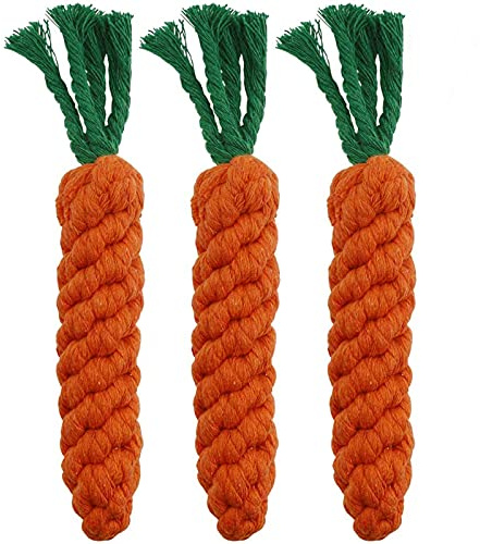HESUILONG Dog Toys 3 PCS Puppy Teething Chew Toys,Dog Rope Toys,Cat Chew Toys,Safe Braided Rabbit Toys Healthy Gift