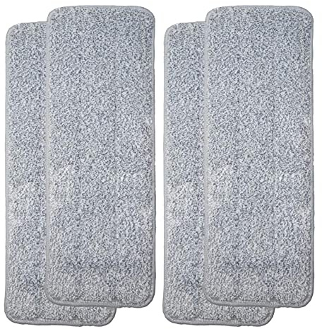 Lot de 4 Lingettes Microfibre pour Balai Serpillière Mop Compact Malin – Kit Complet de Nettoyage (Lot de 4 lingettes) Rouge